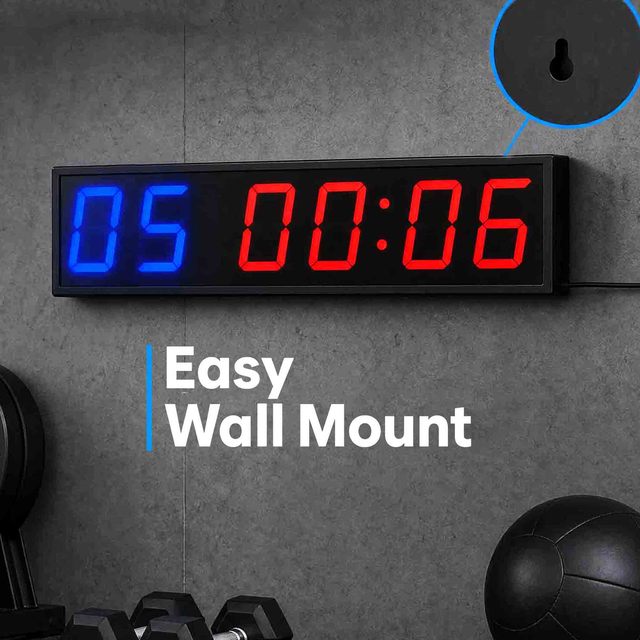 CrossFit Timer Large 6 Digit Digital LED Interval Gym Clock for Professional Workout Training CP28C