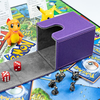 Boîte de rangement personnalisable pour cartes à collectionner, chargement par le haut, fermeture magnétique, étui en cuir PU pour jeux de cartes