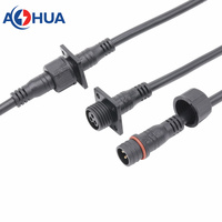 AOHUA 4Pin Creux Cuivre Panneau Monté Femelle Prise Mâle En Plastique M19 Connecteur Moled avec 1.0mm2 Câble pour Éclairage Led