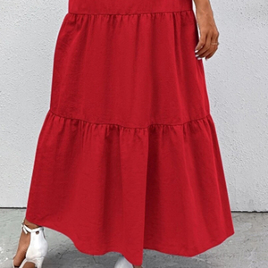 Vestido de Verano Maxi de Moda, Fabricación Personalizada de Alta Calidad, Vestido Casual Elegante de Algodón Rojo para Mujer - Product Image 5