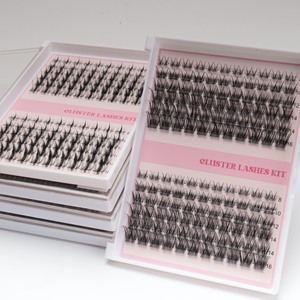 Pestañas Segmentadas Hechas a Mano, Curvatura D Individual, 8-16 mm, Kit de Pestañas Naturales en Racimo, Logotipo Personalizado, Pestañas en Forma de Abanico - Product Image 1