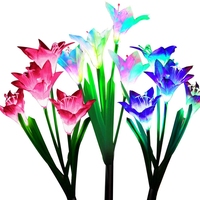 Offre Spéciale Led décoration de jardin éclairage paysage énergie solaire fleur de lys lumière extérieure