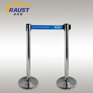 Traust Car Show Marine Crowd Control Gold Silver Post Pole Retractable Red Belt Sign Stand Barrier Stanchion