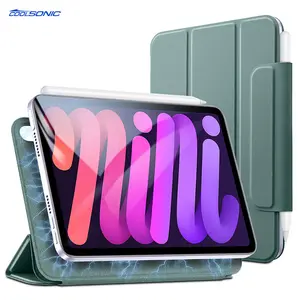 2021 Wholesale Supplier PU Front Back Cover With Clasp Protective Shell 8 inch Anti-fall Magnetic Tablet Case For iPad mini 6