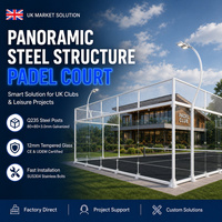 Terrain de padel modulaire portable panoramique pour clubs sportifs temporaires et projets événementiels