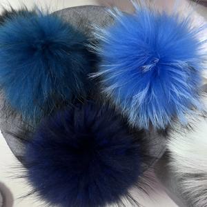 Bola de piel de animal <span class=keywords><strong>real</strong></span> con estilo, pompón de zorro, pompón de piel, pompón de 15cm, pompón de mapache para bufandas, sombreros, accesorios Diy - Product Image 3