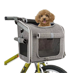 <span class=keywords><strong>Panier</strong></span> à vélo portable Oxford 4 portes léger et respirant Fermeture à glissière souple <span class=keywords><strong>Porte</strong></span>-bagages à fenêtre en maille solide <span class=keywords><strong>pour</strong></span> chat de voyage en plein air - Product Image 1