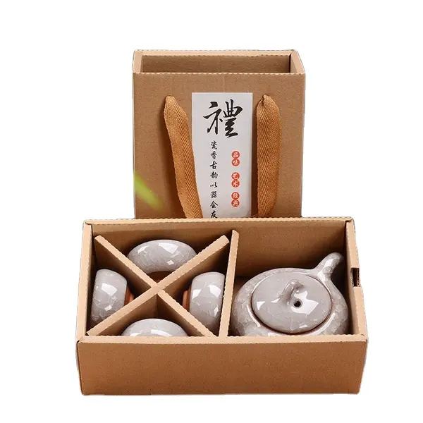 Китайский Подарочный набор с ледяными трещинами, многоцветный керамический чайный набор gongfu, красочные фарфоровые наборы для цельного чая