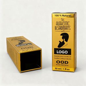 Eco Friendly Beard Oil Cosmetic Packaging Cardboard Box Custom Gold Logo Hot Stamping Skincare <b>Paper</b> Box - Product Image 2
