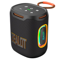 Zealot S122 Altavoz Portátil de 25W, 5.4 Pulgadas, Resistente al Agua IPX6, Diseño Compacto Tipo Barra, Luces RGB, Batería de 6000mAh, para Camping