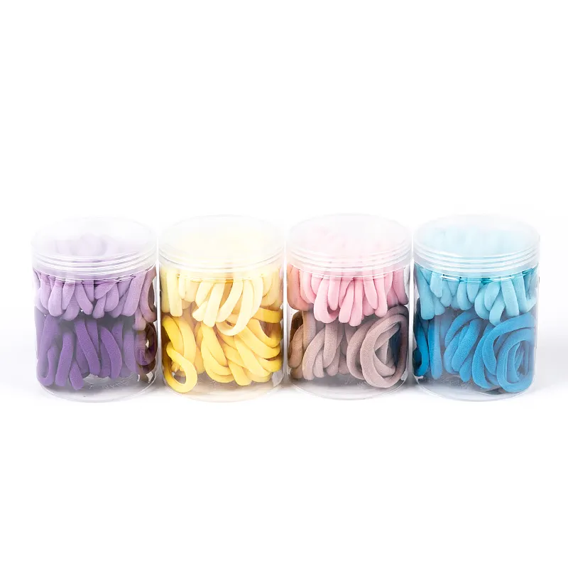 2021 nuevo venta al por mayor 50 unids/caja pelo banda de goma de Color caramelo de alta elástico bandas de pelo para niñas niños