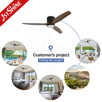 Ventilateur de plafond intelligent 1stshine de 52 pouces avec pales en bois massif, télécommande, éclairage LED intégré, efficace et de qualité supérieure