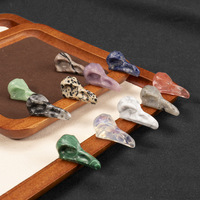 Boutons de vêtements en pierres semi-précieuses naturelles, crânes d'oiseaux en cristal, thème animal, décoration pour mariages et occasions spéciales