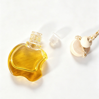 Bouteilles en verre vides de 10 ml en forme de pomme, dégradé coloré, pour diffuseur de parfum de voiture, aromathérapie violet-bleu