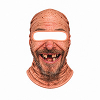 Masque de ski drôle pour homme âgé, masque facial réaliste imprimé en 3D, cagoule intégrale thermique d'hiver pour activités de plein air, vente en gros