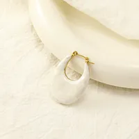 Boucles d'oreilles clous tendance en acier inoxydable, motif marbré rose brillant en forme de U, hypoallergéniques, pour usage quotidien, bijoux pour femmes