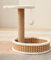 Support pour chat en rotin tressé, Arbre à chat en sisal, Tour pour chat de petite taille de style japonais, Jouet à gratter pour chat en sisal, Structure pour chat pour l'été