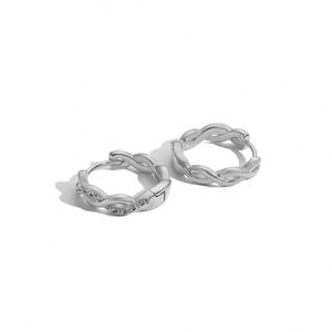 Dylam New Minimalist Design S925 Silver Rhodium 18K Gold Plated Tiny <b>Infinity</b> Symbol Clio on <b>Earrings</b> for Women - Product Image 1