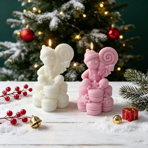 Christmas Gingerbread Man Shape Scented <b>Candle</b> Handmade Lollipop Figurine <b>Candle</b> For Holiday Decor - Product Image 4