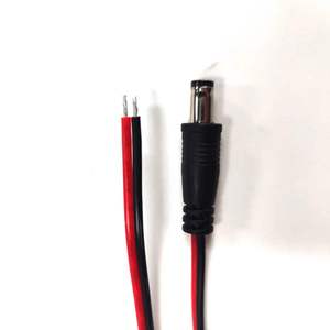 Кабель-пигтейл DC5521 5.5x2.1 мм, 0.5 мм², 20AWG, 2-жильный, красно-черный провод, с открытыми концами, для DIY и ремонта - Product Image 2