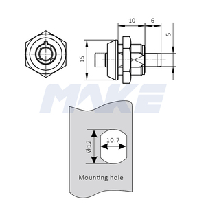 Mk502 hộp nhỏ đẩy khóa xi lanh hình ống Key đẩy khóa cho hiển thị tủ khóa AD Showcase - Product Image 6