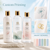 Bouteille en plastique ronde transparente personnalisée en PET 5-1000 ml avec bouchon à visser, flacon de distribution de lotion cosmétique liquide, shampooing