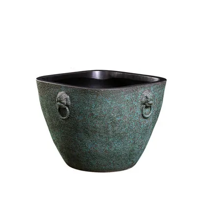 Garden Rust Flower Pot Planter Square Planter Jingdezhen High Temperature Color Glazed Green Large Flower Pot