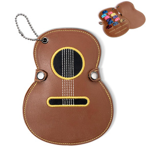 Creative Embroidered Guitar Pick <b>Storage</b> Case, Musical Instrument Pick <b>Storage</b> <b>Box</b>, Pick Bag, Cartoon Guitar Shaped Pick Bag - Product Image 5