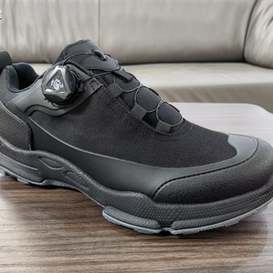 Chaussures de randonnée automatiques pour hommes Lan Yining, noires, à talon bas, avec empeigne en mesh, pour usage décontracté en extérieur - Product Image 3