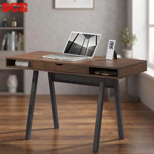 Modern Home Furniture Long Study Gaming Steel and Wood <b>Computer</b> <b>Desk</b> Drawer <b>Black</b> 120cm Length Sce Model PCD-161 - Product Image 3