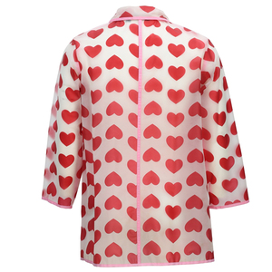 Impermeabile da <span class=keywords><strong>donna</strong></span> con Design moderno lungo impermeabile, grazioso Film in TPU alla moda con stampa a cuore per escursioni all'aperto, impermeabile - Product Image 3