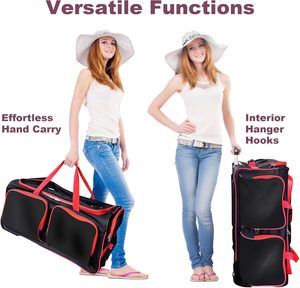 Muestra Gratuita, Bolsa de Baile Deportiva de Lujo con Logotipo Personalizado, de Poliéster, Impermeable, Ligera, con Ruedas y Perchero para Ropa - Product Image 4