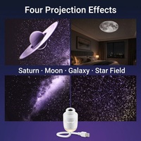 Mini projecteur d'étoiles, veilleuse USB, projecteur de galaxie, lampe ciel étoilé avec cartes de films et bouton de mise au point pour la décoration de chambre, voiture, etc.