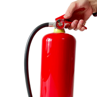 Extincteur à poudre sèche ABC de 4 kg, cylindre en acier rouge portable avec manomètre et support pour usine et entrepôt