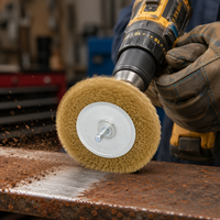 Brosse à fil en laiton jaune, tige ronde de 6 mm, pour l'élimination de la rouille et le décapage de la peinture, à utiliser avec une meuleuse d'angle