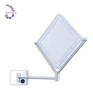 Usine nouvellement fixé au mur carré miroir de <span class=keywords><strong>maquillage</strong></span> Led grossissant sans buée pivotant douche miroir de rasage - Product Image 2