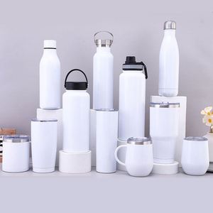 Gobelets isothermes fins en acier inoxydable de 20 oz (600 ml) vierges, personnalisables en usine, pour sublimation, avec couvercle et paille - Product Image 3
