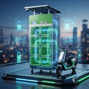 Gabinete Inteligente para Intercambio de Baterías de Motocicletas Eléctricas con Techo Solar ZF6008 ZF6012, Kiosco de Carga Compartida a Prueba de Agua - Product Image 6