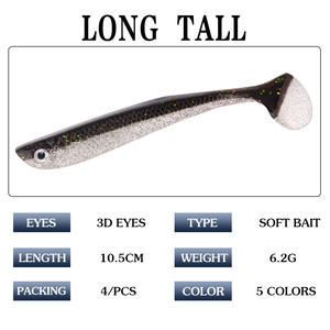Señuelo de Pesca Xy-126 T Tail, 6.2g, 10.5cm, Fluorescente, Doble Color, para Agua Salada, Cebo Artificial para Pesca de Fondo - Product Image 2