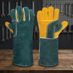 Gants de soudage en cuir lisse de haute qualité 16 oz, compatibles écran tactile, antidérapants, résistants à la chaleur, sans poudre, protection de sécurité - Product Image 4