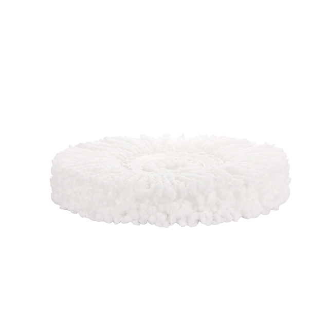 Round White Rotary Head Reusable Eco-Friendly Durable Mop Refill Head Replacement Easy to Twist Wet Mop Pad Microfiber Mop