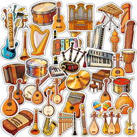 Autocollant en vinyle PVC personnalisé pour guitare, instrument de musique, imperméable, amovible, découpé, graffiti, pour ordinateur portable, skateboard, bagages, cadeau