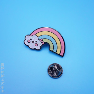 Pin de Moda Unisex con Diseño de Mariposa de Aleación de Zinc, Broche de Regalo con Forma de Dibujo Animado, Insignia Metálica Nube Arcoíris - Product Image 2