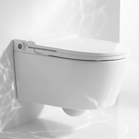 WC mural intelligent autonettoyant allongé avec chasse d'eau cyclonique, siège chauffant et design moderne