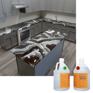 Clear Transparent Bulk Self-Leveling <b>Epoxy</b> Resin Two Component Crystal AB Glue for Stone/Wood <b>Table</b> <b>Top</b> - Product Image 2
