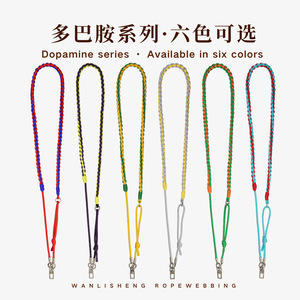 WANLISHENG Phone <b>Lanyard</b> <b>Polyester</b> Braided Adjustable Crossbody Durable Mobile Phone Strap Color Blocking Design - Product Image 3