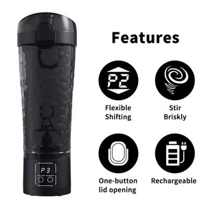 Vaso Mezclador Eléctrico para Proteína en Polvo con Alimentación USB, Botella Mezcladora Automática, Licuadora Deportiva para Fitness, Hervidor para Leche y Café - Product Image 2