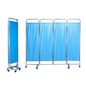 New China Manufacturer Foldable Medical Screen Stainless Steel Medical Screen Partition Screen With Wheels