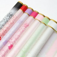 Kertas Pembungkus Toko Bunga Gaya Korea Semi Transparan Berbingkai Tahan Air Multi-warna Terlaris