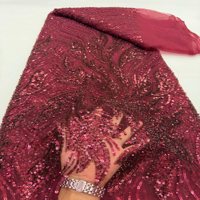 Tissu en dentelle brodé de perles et de sequins, style palais, or, élégant, pour robe de mariée et robe de soirée - Grande Vente